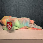 Sammy TY Beanie Baby 1999 Retired Tie-Dyed Multicolor Bear w/ Protector