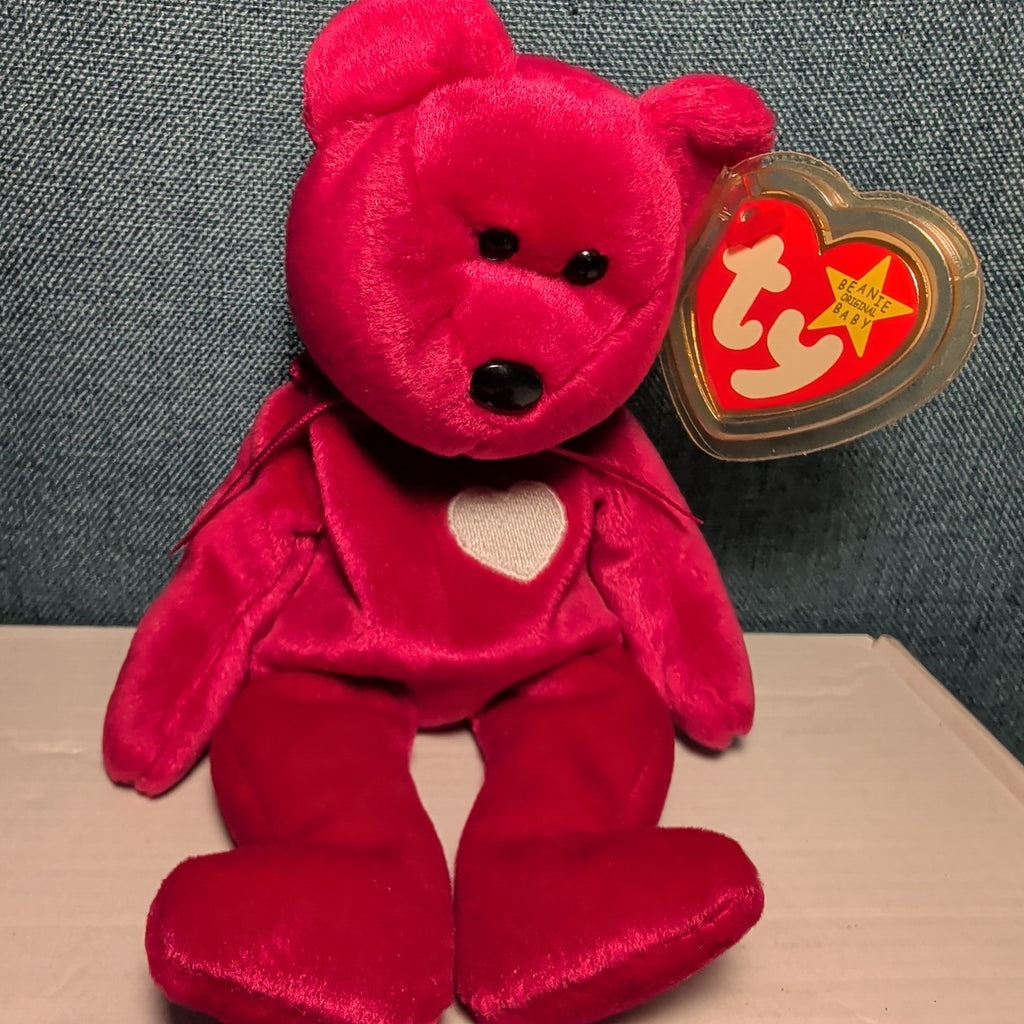 Valentina Ty Beanie Baby 1998 Retired Valentine Bear with Tag Protector Vintage