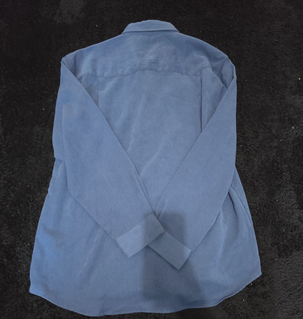 George Sueded Shirt Mens M Blue Long Sleeve Button Up NWT