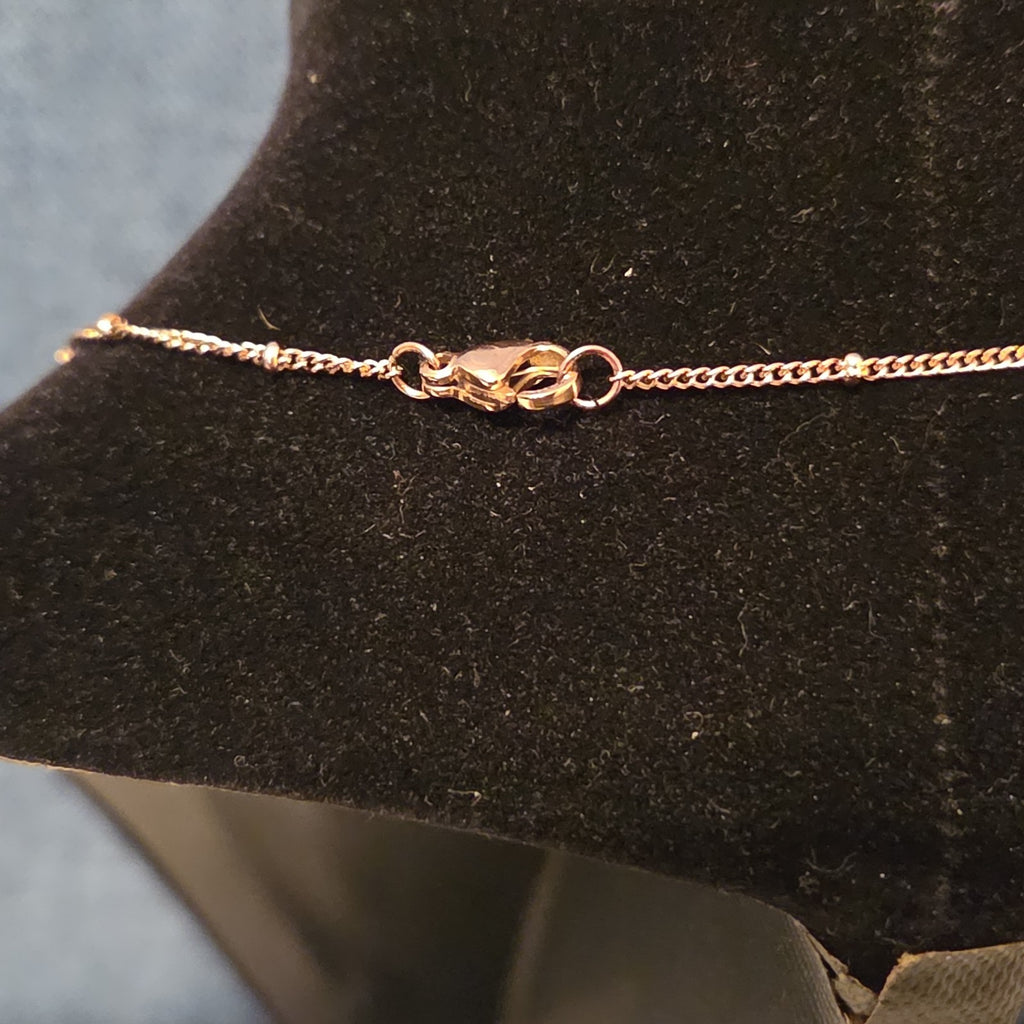 Pixie The Penguin Letter X Necklace Rose Gold Tone Puffy Coquette NIB