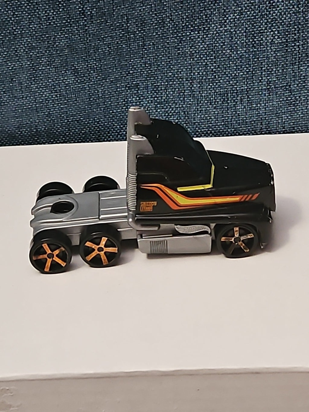 Hot Wheels Semi Truck Cab | Track Stars Black & Orange Racing Hauler