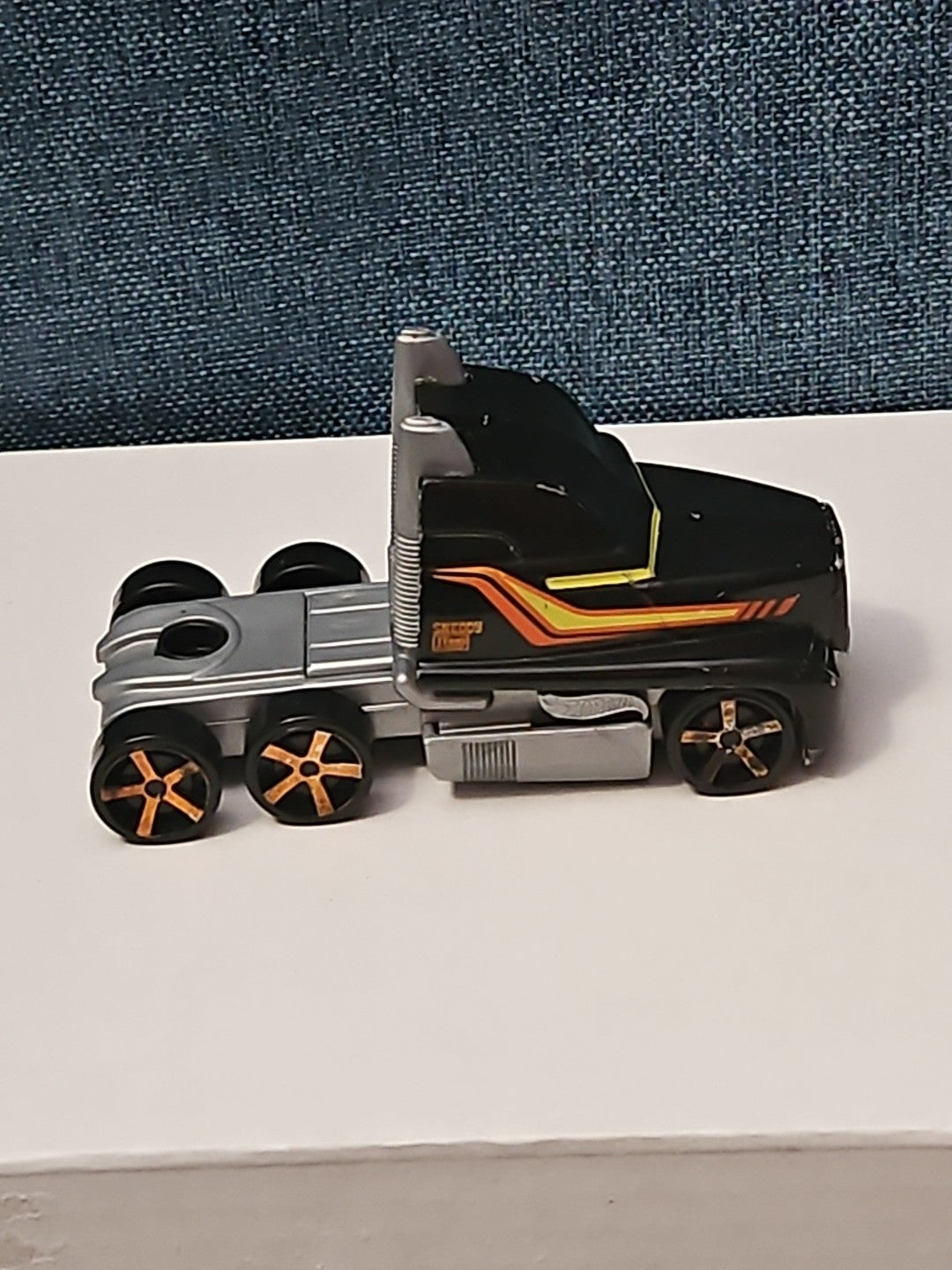 Hot Wheels Semi Truck Cab | Track Stars Black & Orange Racing Hauler