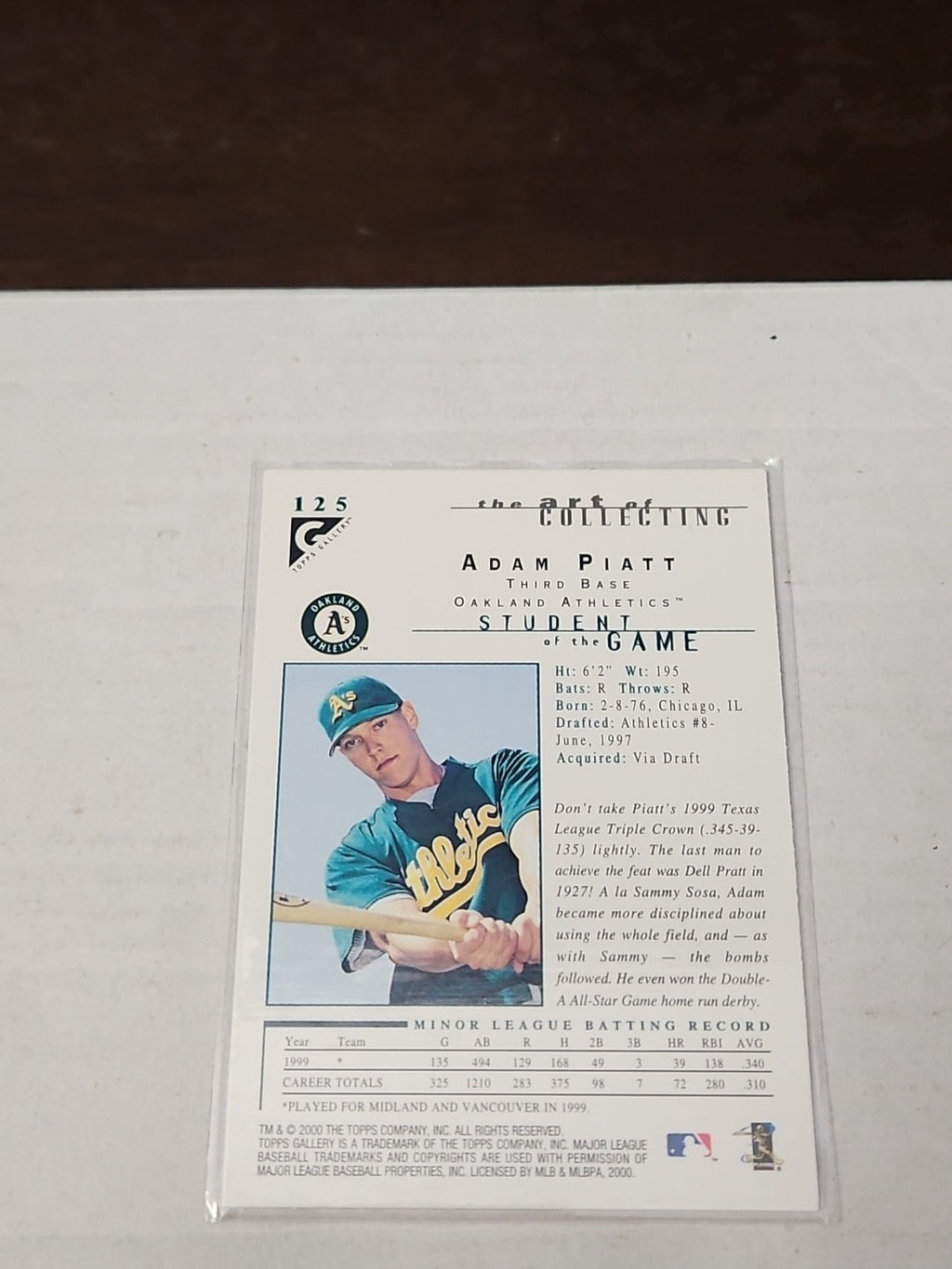 2000 Topps Gallery - Students of the Game Adam Piatt #125