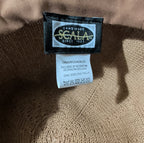 Scala Wide Brim Floppy Sun Hat Brown Acrylic Woven Packable Travel Retro