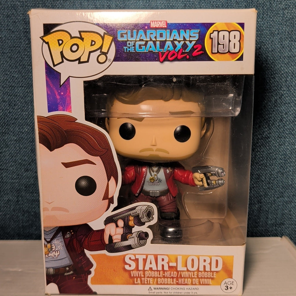 Funko Pop Star-Lord 198 Guardians of the Galaxy Vol2 Viny in Box with Protector 