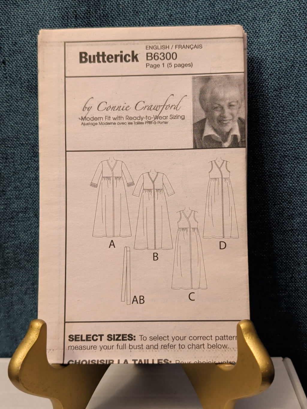 6300 BUTTERICK Connie Crawford - Modern Fit ROBE & NIGHTGOWN - Sz XS to XL