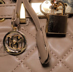 Studio Badgley Mischka Quilted Mini Tote Taupe Vegan Leather NWT