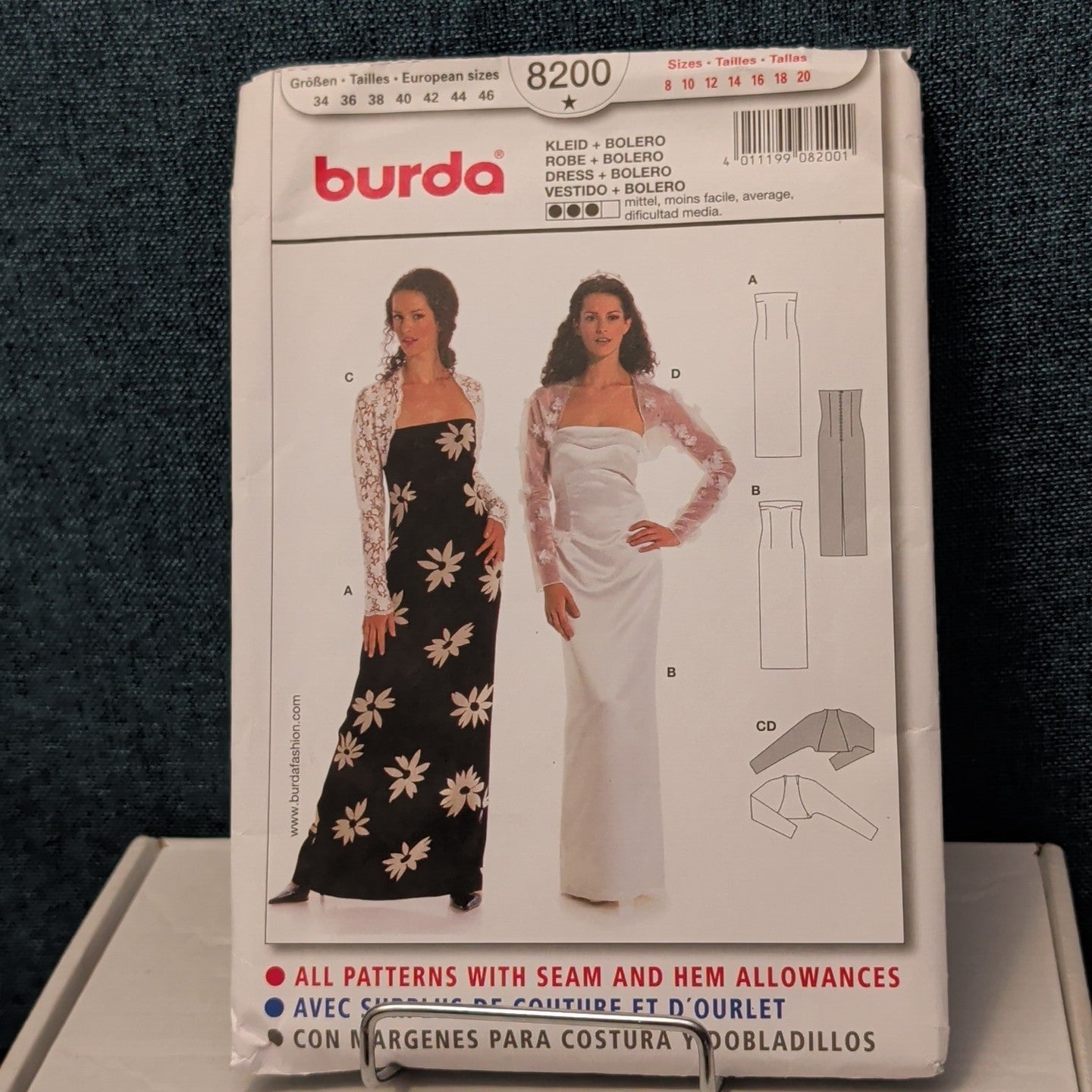 BURDA 8200 Misses Strapless Evening Gown Pattern | Wedding Dress Sz 8-20 UNCUT