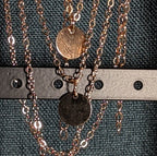Layered Necklace Gold Tone Medallion Minimalist