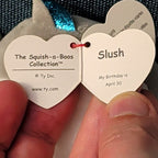 Ty Squish-a-Boos Slush Husky Dog Plush Blue Glitter Eyes Squishy Beanie with Tag