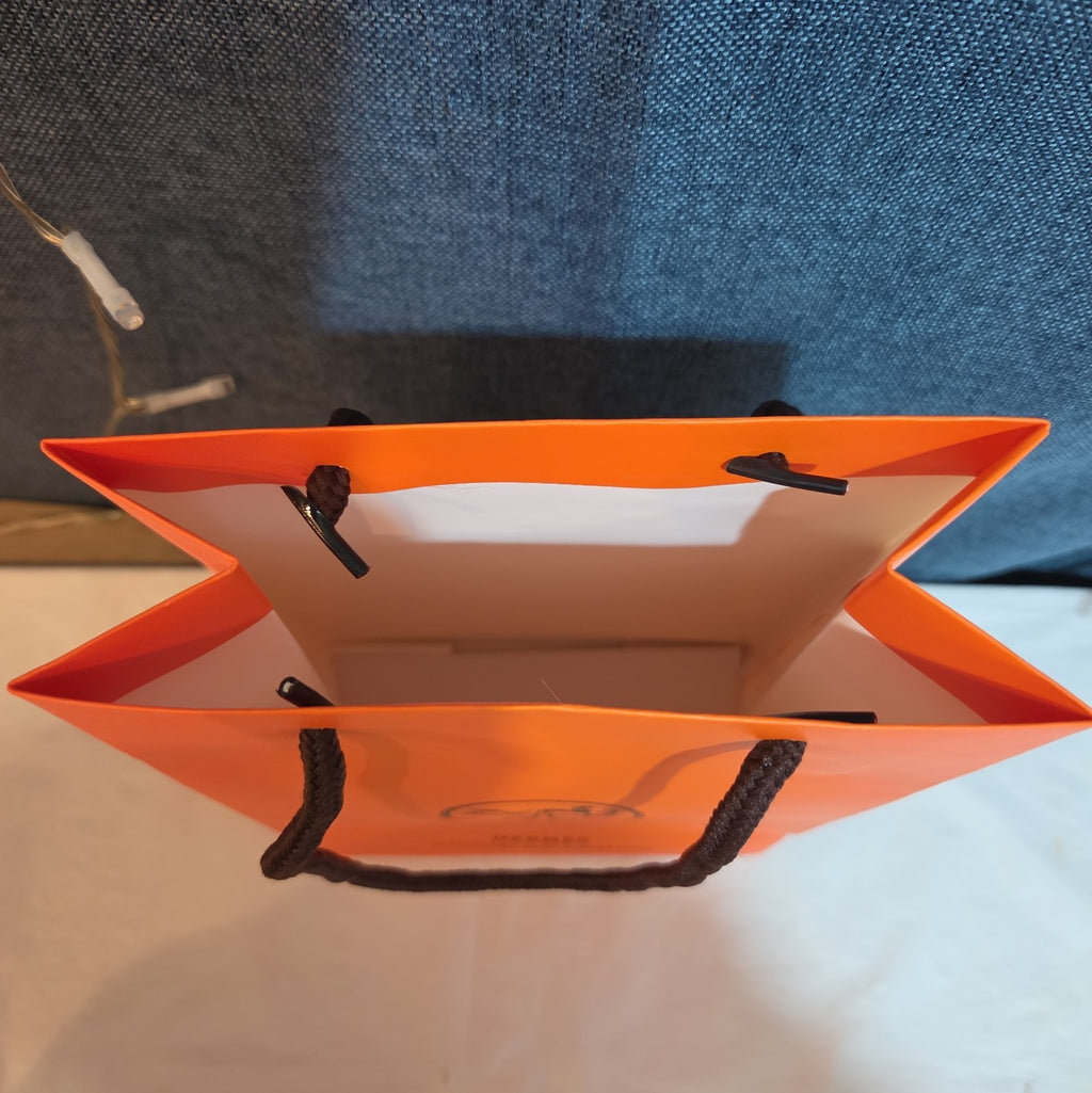 Hermes Small Orange Shopping Bag Authentic Paper Gift Tote Luxury Decor