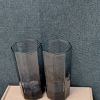 Set of 4 Libbey FACETS Cobalt Blue Glasses | 8-Panel Octagon Highball Tumblers