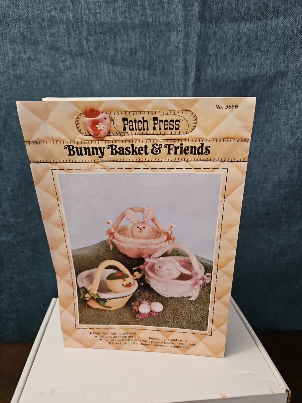 Vintage 1982 Patch Press Pattern 356B| Bunny Basket & Friends