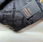 Vtg Ferrell Reed for Edwards Silk Neck Tie Black Gold Geometric Art Deco 59.5
