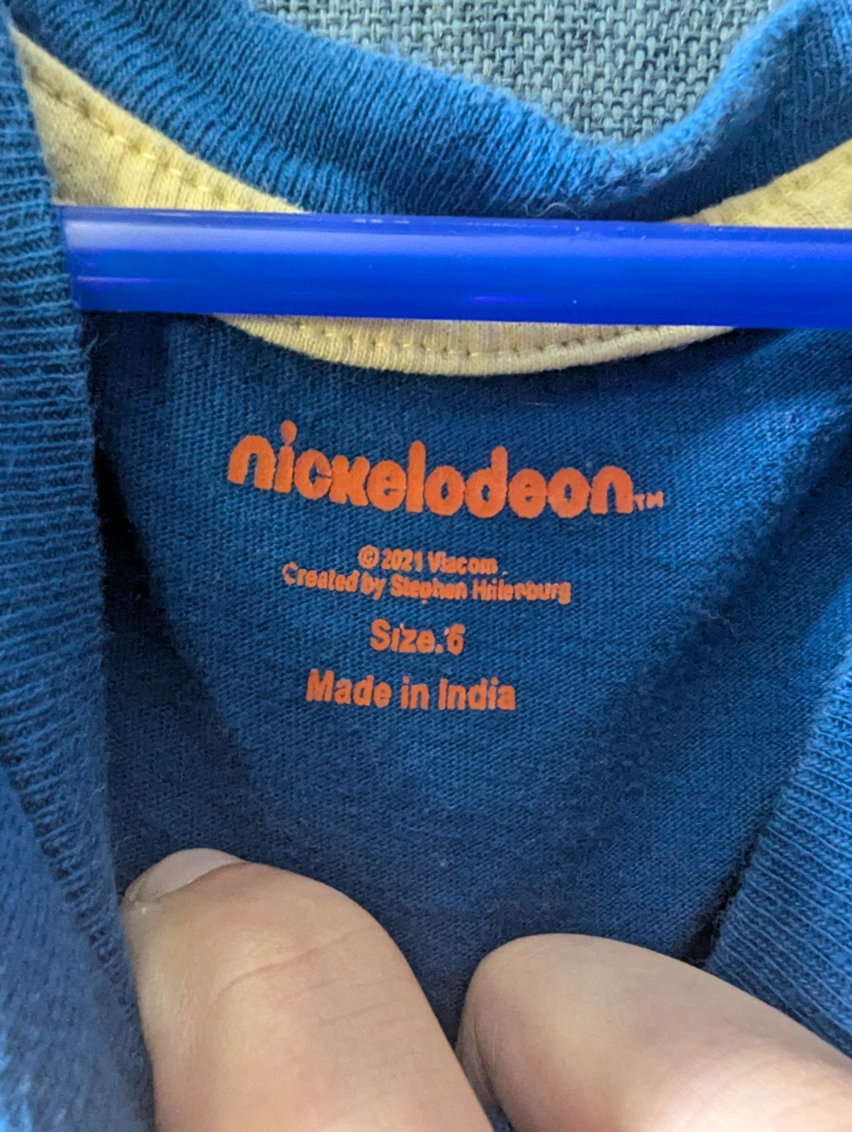 Nickelodeon SpongeBob SquarePants Shirt Boys Size 6 Weird Vibes Only Blue Tee