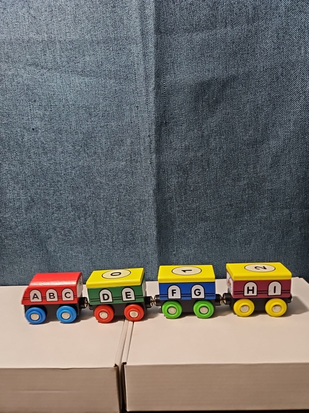 Wooden Magnetic Train Set 13 pc | Alphabet Letters A-Z & Numbers 0-10