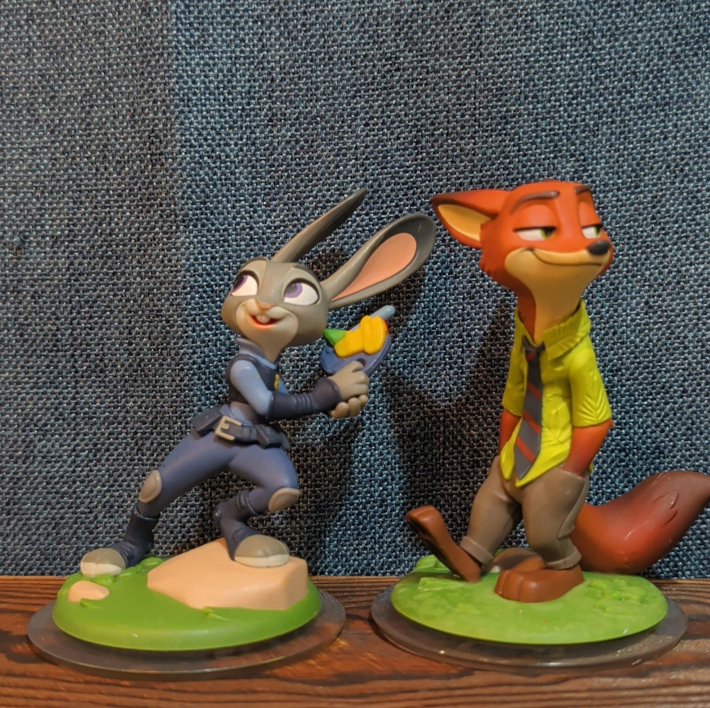 Disney Infinity 3.0 Zootopia Judy Hopps Nick Wilde 2 Figure Lot PVC Loose