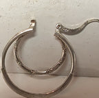 Double Hoop 925 Sterling Silver Textured Y2K