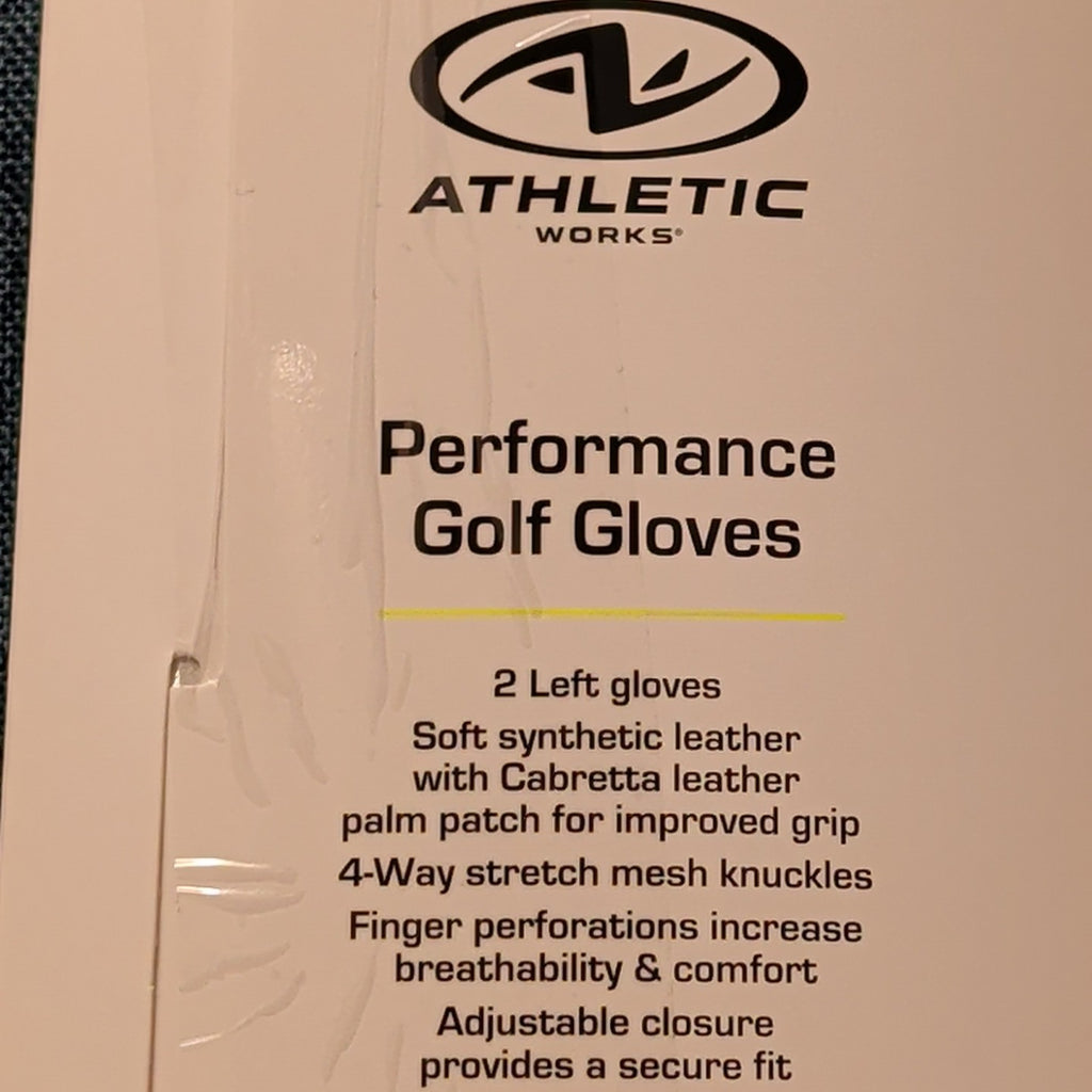 NEW Athletic Works Performance Golf Gloves 2-Pack | Size L | 2 Left Hand Gloves