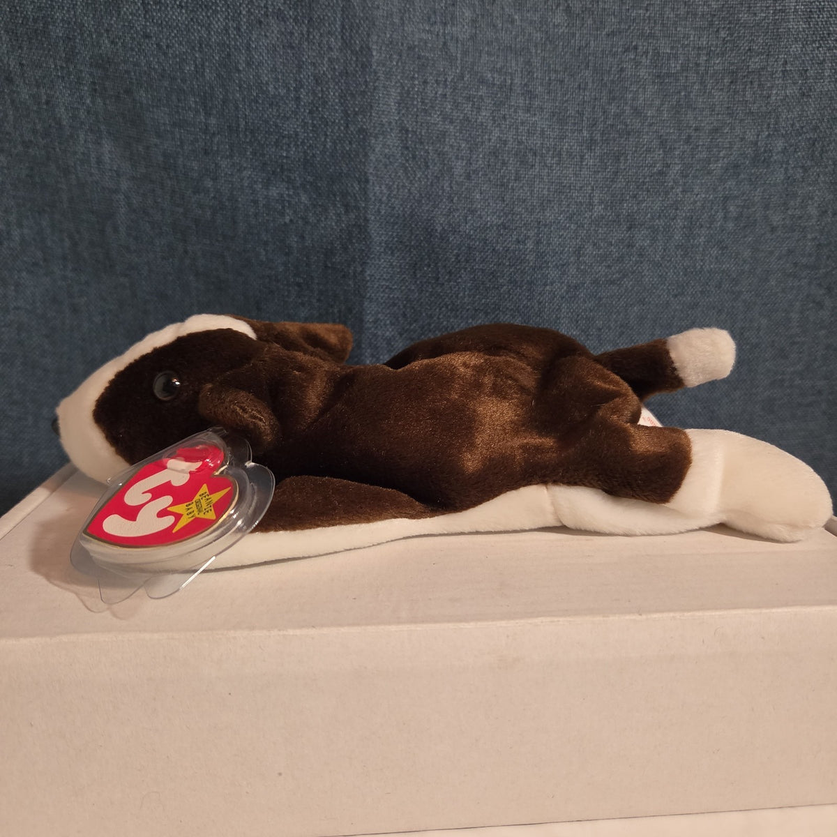 Ty Beanie Baby Bruno Dog Plush Vintage 1997 Bull Terrier Tags Protected