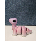 Mini Articulated Brontosaurus Fidget Toy | 3D Printed Dinosaur | Pink Purple