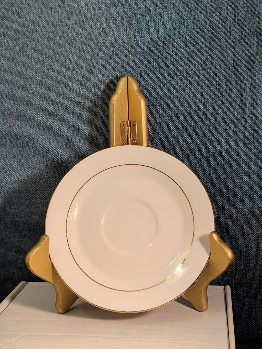 Home Essentials China Saucer Plate White with Gold Rim Individual Replacement