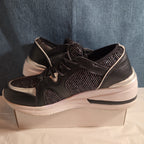 Ecko Red Black Glitter Sneakers 8.5 Georgina Shimmer Low Top Athletic Shoes