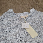Grand & Greene Blouse Womens XL Speckled Print V-Neck Long Sleeve NWT Shirt