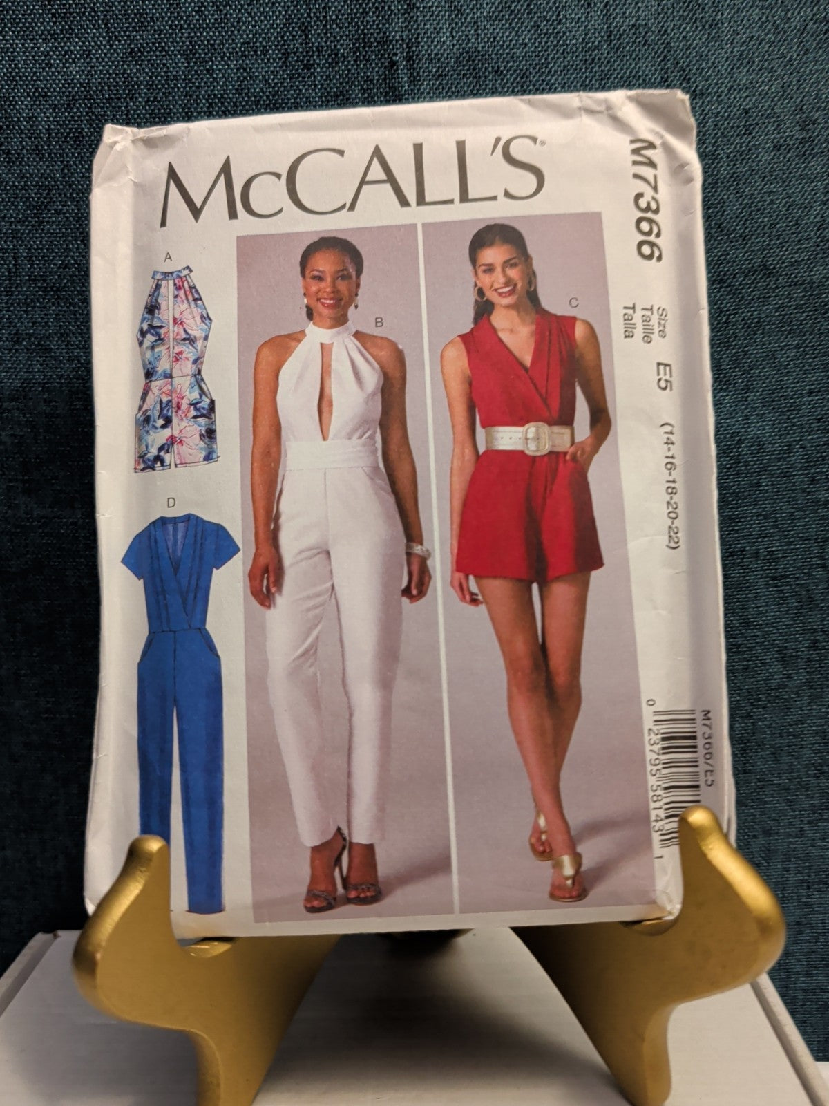 2016 McCall's M7366 Misses' Jumpsuit & Romper Sewing Pattern | Size 14-22 UNCUT