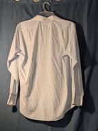 Van Heusen Wrinkle Free Broadcloth Dress Shirt Men's 16 (34/35) Light Blue Plaid