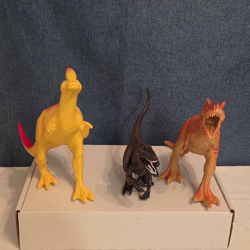 Dinosaur Toy Figures Lot of 6 T-Rex Triceratops Stegosaurus