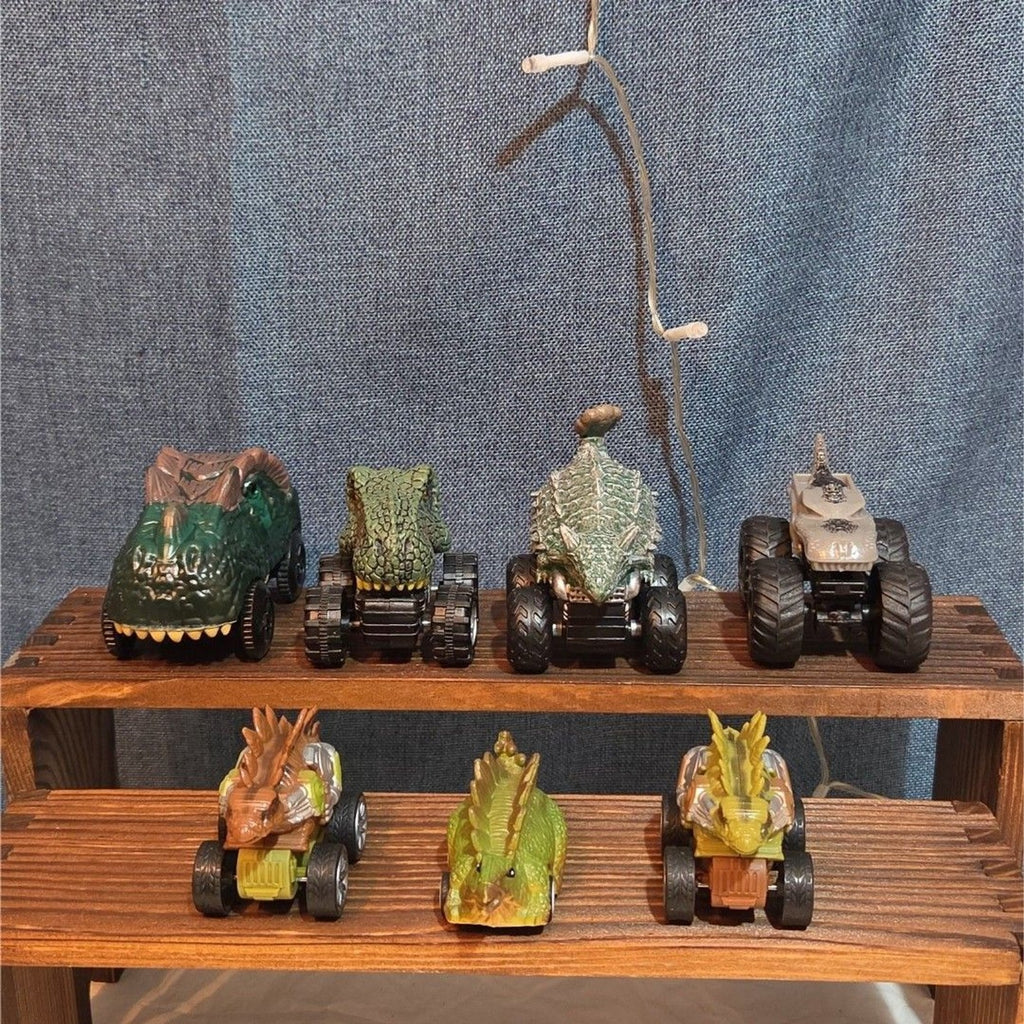 Lot Of 7 Dinosaur Monster Trucks, Vehicles Plastic