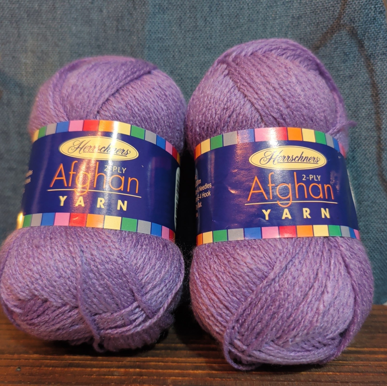 Herrschners Afghan Yarn 2 Ply Grape Frost Purple Acrylic 2 Skein