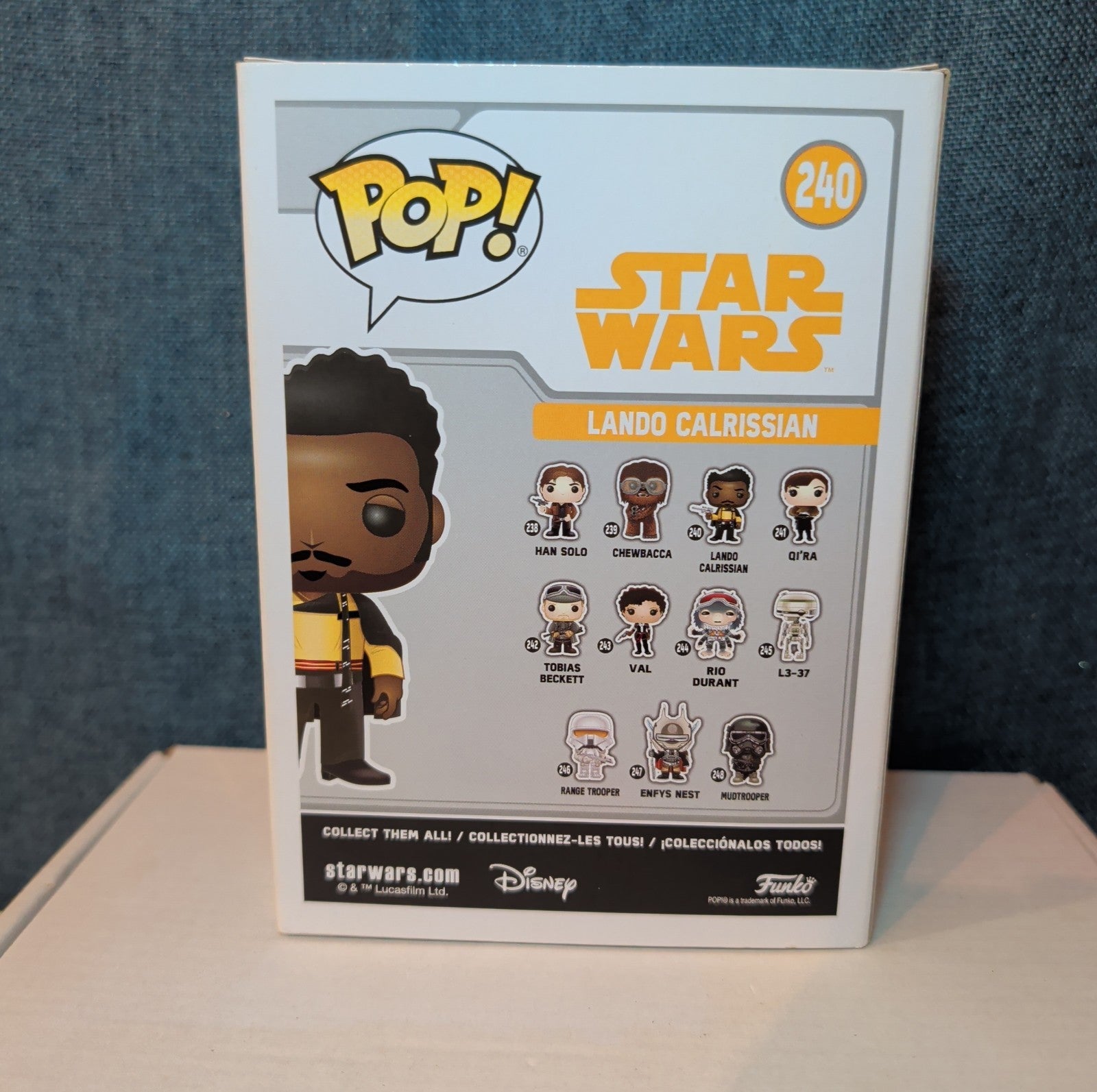 Funko POP Star Wars Lando Calrissian 240 Vinyl Bobble-Head In Box w/ Protector