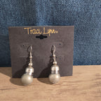 Traci Lynn Parachute Drop Earrings Silver Tone Brushed Dangle