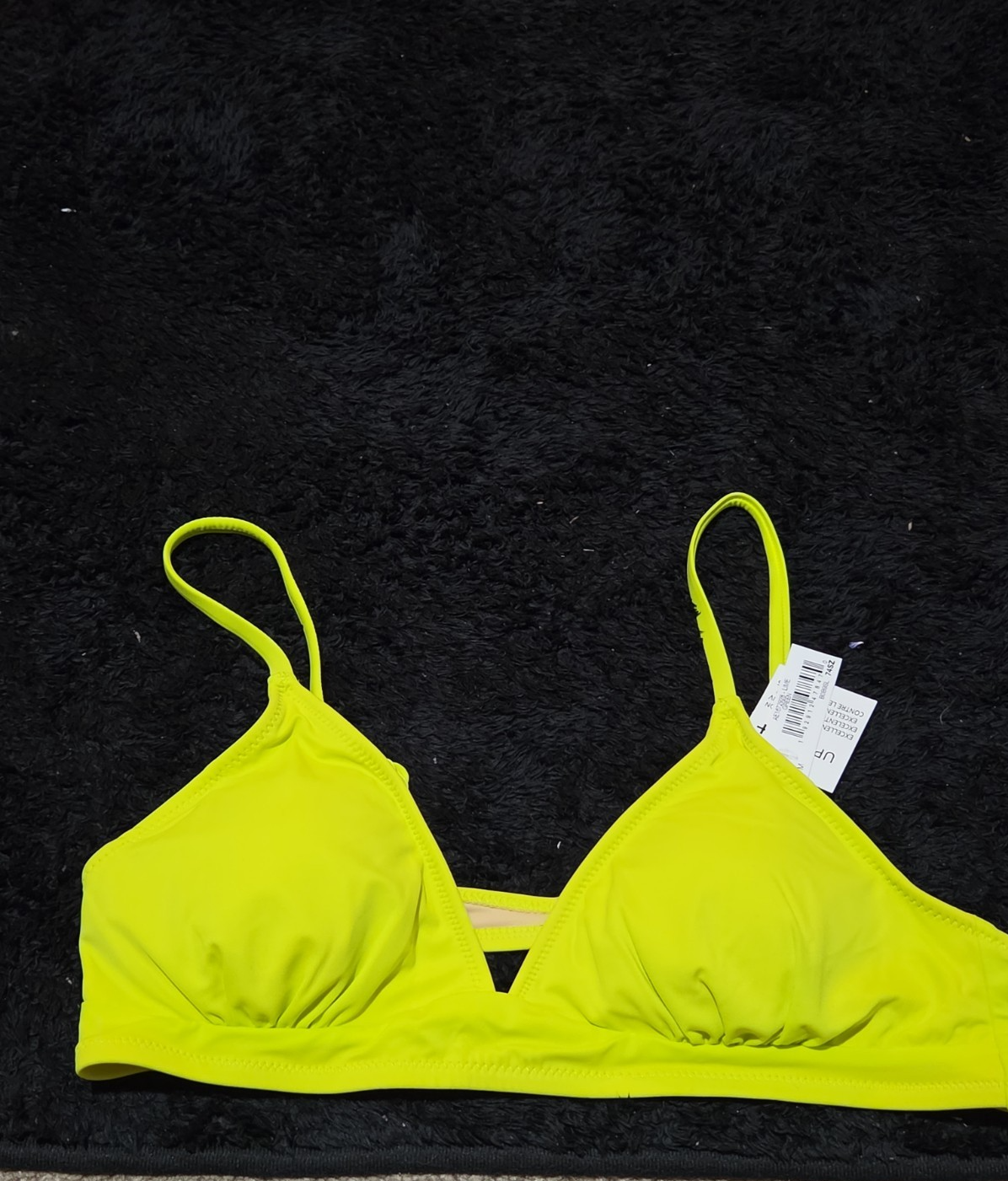 Amazon Essentials Bikini Top M Lime Green UPF 50+ Bralette Swimwear NWT Summer