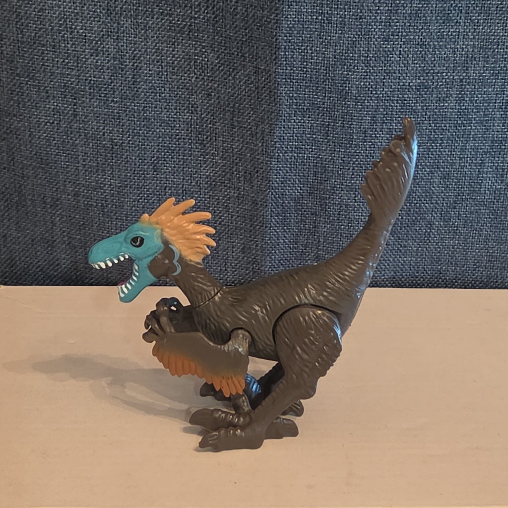 Animal Planet Dino Tower Replacement Raptor Figure Feathered Blue Face Toy