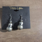 Traci Lynn Parachute Drop Earrings Silver Tone Brushed Dangle