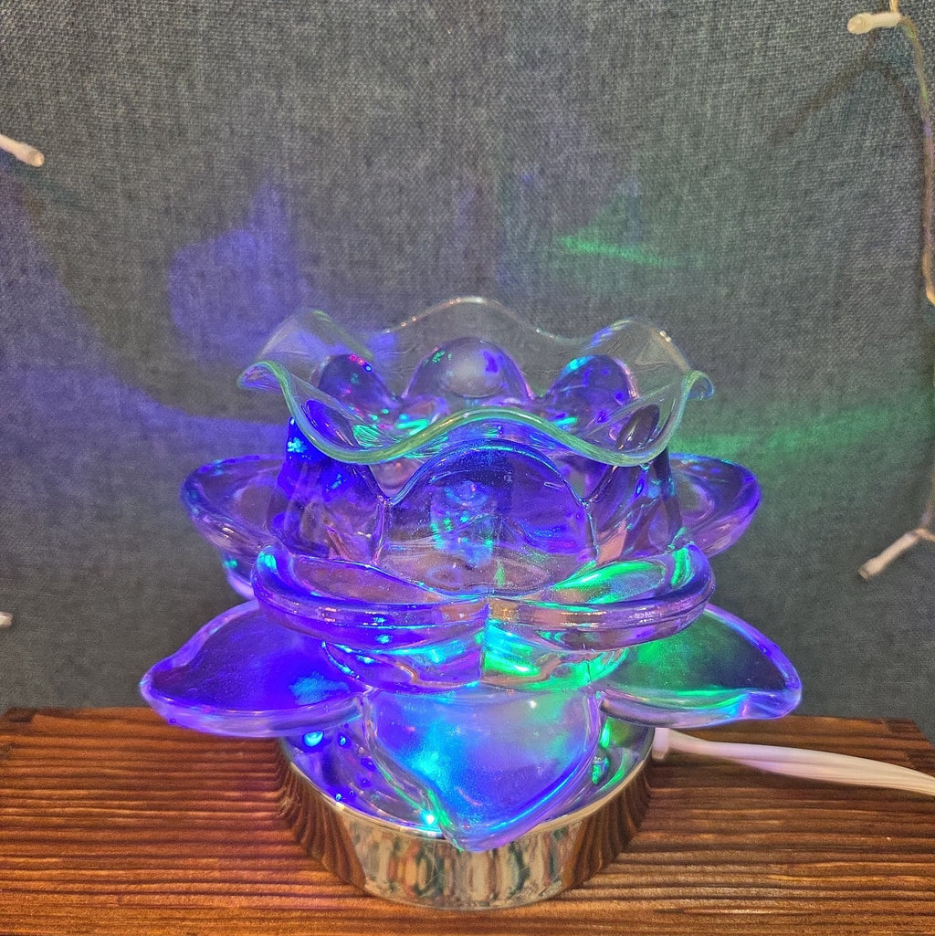 Flower Touch Lamp Glass Oil Warmer Multicolor