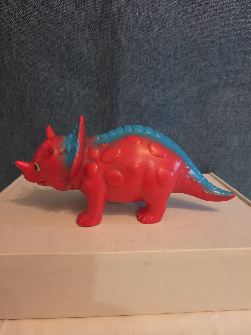 Kid Connection Triceratops Dinosaur Toy Red Blue 7" Long Plastic Figure Toddler