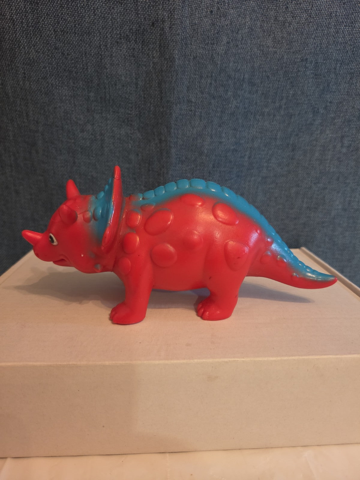 Kid Connection Triceratops Dinosaur Toy Red Blue 7" Long Plastic Figure Toddler