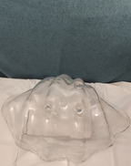 Large Acrylic Clam Shell Serving Bowl 18" Wavy Scalloped Beach House Centerpiece