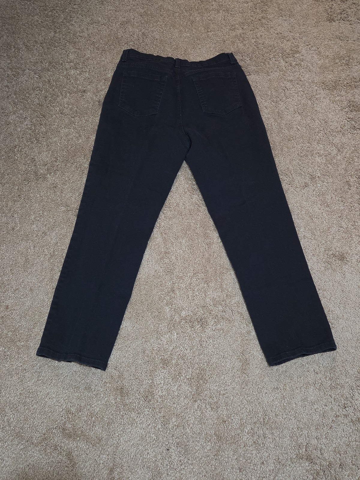 Gloria Vanderbilt Amanda Black Jeans 14p Stretch Denim High Rise Tapered Used