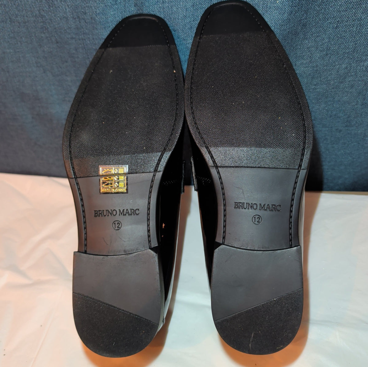 Bruno Marc Men Loafers Size 12 Tuxedo Velvet Patent Black Dress Shoes Slip On
