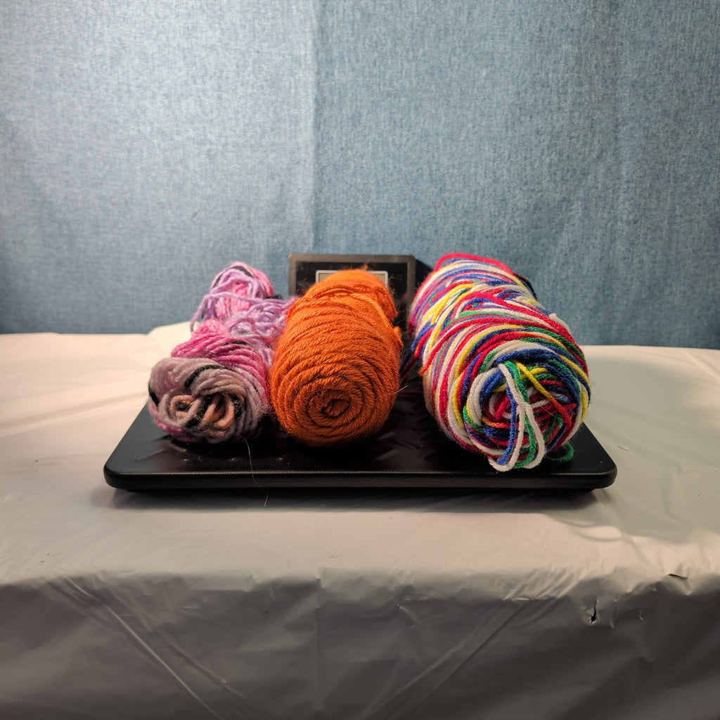 Assorted Yarn Set 9oz Mixed Rainbow Retro Stripe Orange Pink Purple 3 Skeins