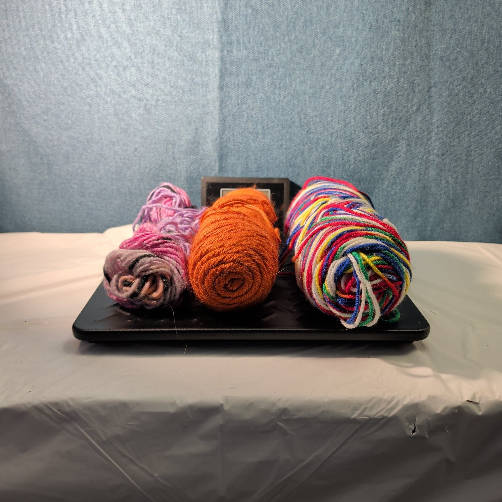 Assorted Yarn Set 9oz Mixed Rainbow Retro Stripe Orange Pink Purple 3 Skeins