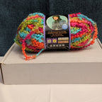Lion Brand Lion Boucle Yarn Sorbet 205 Mohair Blend Textured Pink Teal Orange