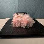Lion Brand Fun Fur Yarn Soft Pink #101 Lot of 2 Skeins 128yds Eyelash Fluffy NEW