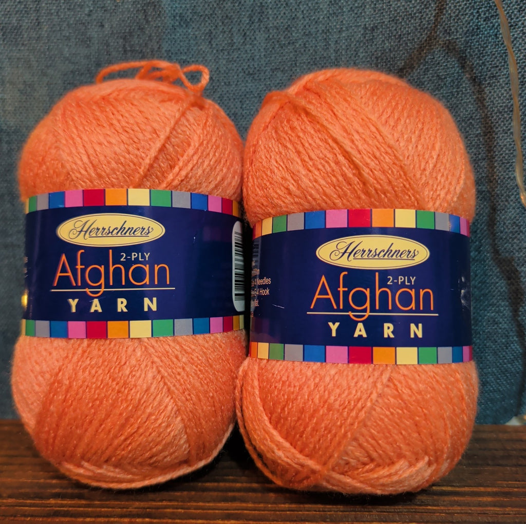 Herrschners Afghan Yarn 2 Ply Coral Rose Acrylic 2 Skein