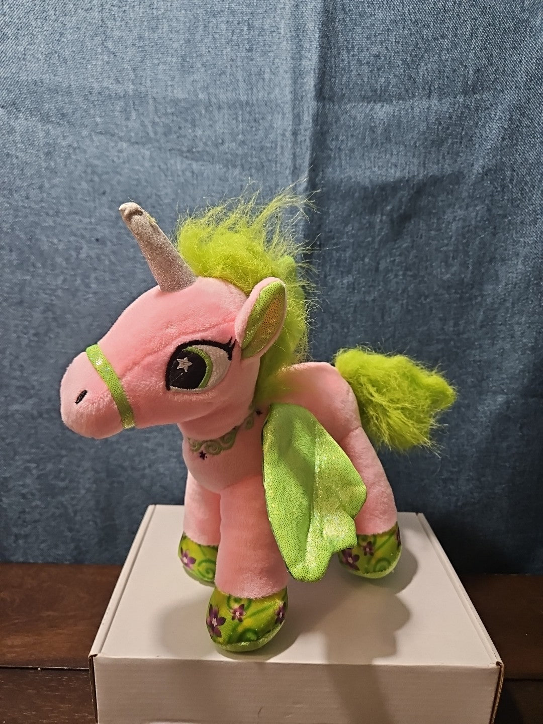 2 Star Eye Unicorn Plush Set | Pink & White Pegasus Stuffed Animals | Shimmer